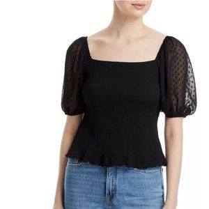 Black Swiss Dot Crop Top